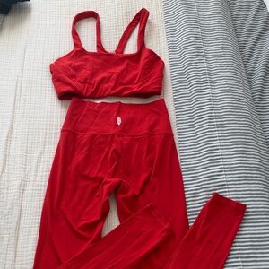 FP Movement by Free People Red Sports Bra and leggings
